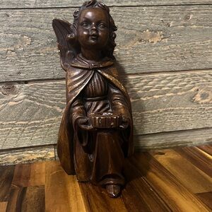Vintage Achatit German Angel Candle Holder